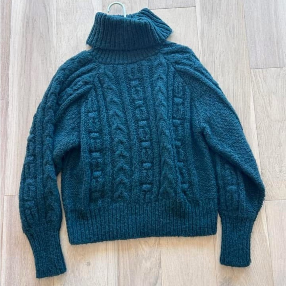 Target a new day Cozy Teal Cable Knit Turtleneck Sweater